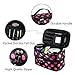 Cosmetic Bag MakeUp Case Double Layer Dot Pattern Portable Waterproof Wear Resistance Durable With 2 Zipper Holder With Mirror Travel Toiletry Bag Organizer (Black Rose)