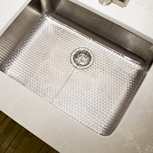 image for BINO Anti-Bacterial Kitchen Sink Protector Mat, Clear - Eco-Friendly -