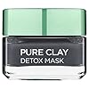 L'Oreal Paris Pure Clay Black Charcoal Detox Face Mask, Deep Cleansing Skin Care for All Skin Types 50 ml