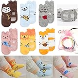 Yshare® 5 Pairs 18-36 Month Cartoon Anti Slip Skid Crew Ankle Baby Socks + Gift Bangle With bag Cute Animal Toddler Infant Socks Length 4.73-7 inches