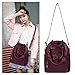 UTO Women Backpack Purse PU Washed Leather Convertible Ladies Rucksack Crossbody Shoulder Bag Red