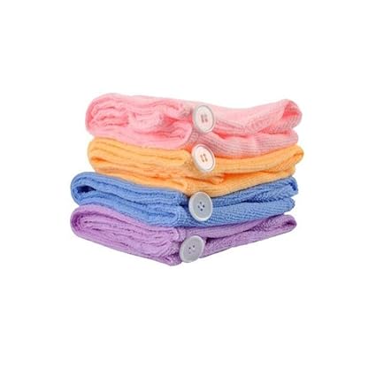 Creatif Ventures Girls Wet Hair Dry Cap Turban Wrap (Assorted Colour, Standard Size)