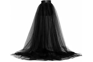 PMIYS Womens Long Tulle Tutu Skirts Y2k High Waist Sheer Mesh Dress Bandage Overskirt for Wedding, Party, Cocktail, Prom