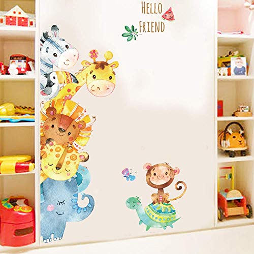 Cartoon-Animals-Wall-Stickers-DIY-Children-Mural-Decals-for-Kids-Rooms-Baby-Bedroom-Wardrobe-Door-Decoration-Animal