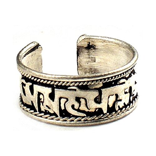 Buddha Groove Tibetan Silver Buddhist Om Mani Ring: Amazon.co.uk: Jewellery