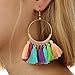 Unijew 9 Pairs Tassel Hoop Earrings
