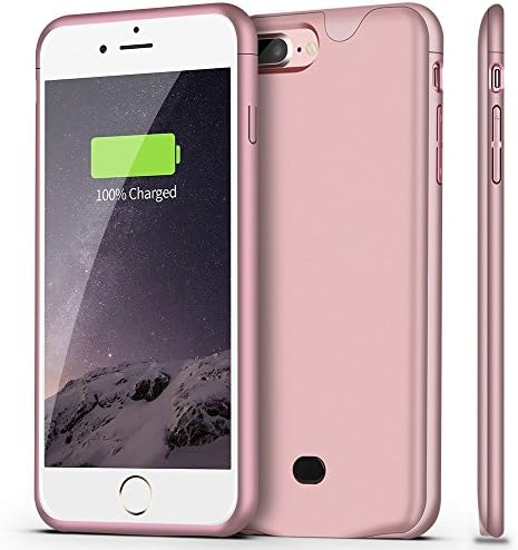 iPhone 8 Plus/7 Plus Battery Case, Sgrice 4200mAH Protective Extended Battery Case for iPhone 7 Plus, iPhone 8 plus Portable Charging Case (Support Lightning Headphones)-Rose Gold
