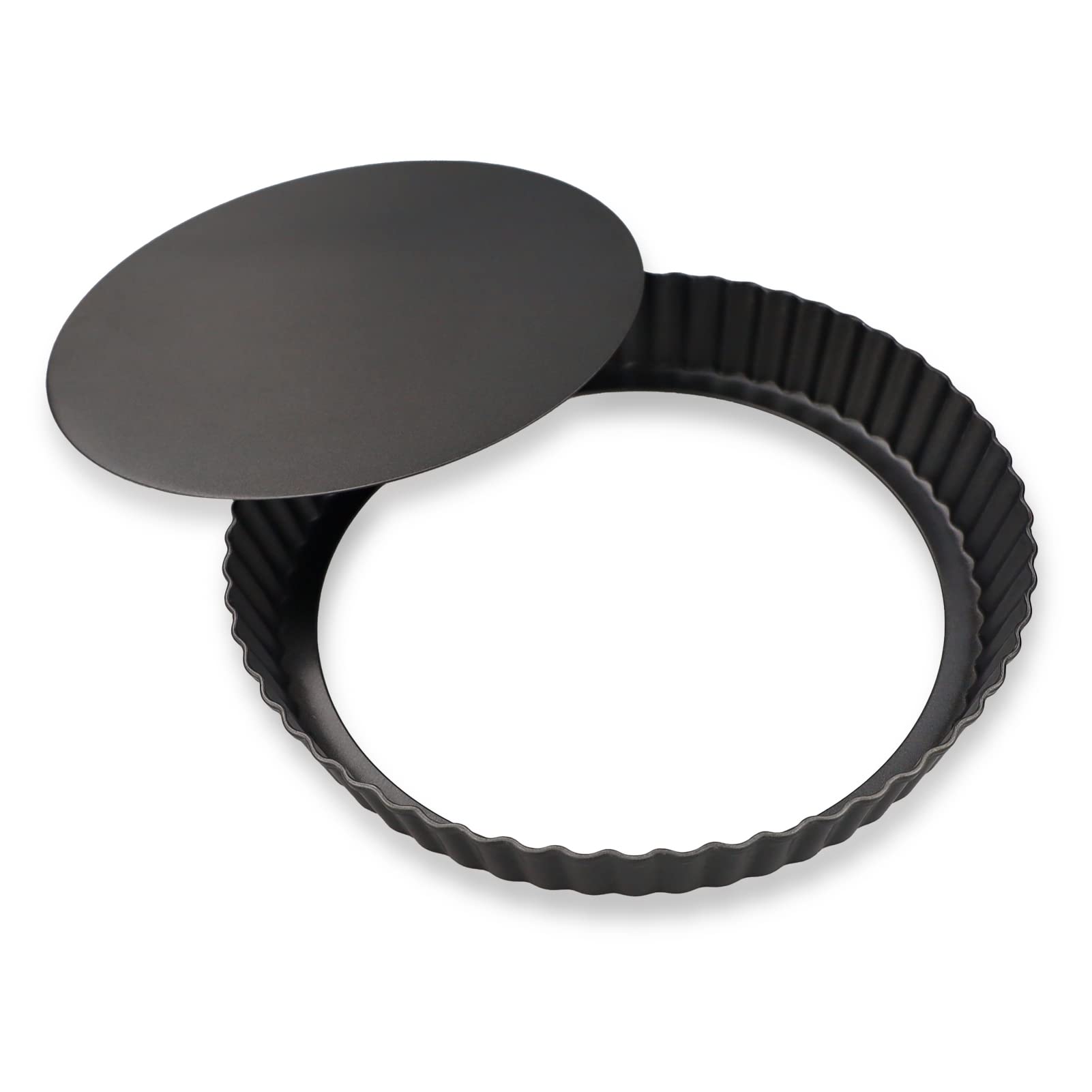 Quiche Pan,Tart Pan,20cm Flan Tins with Loose Base,Fluted Tart Tin,Flan Case Tin Removable Loose Bottom,Mini Tart Tins for Baking,Pie Dish,Non Stick Tart Mould,Fluted Round Deep Flan Dish,Quiche Dish