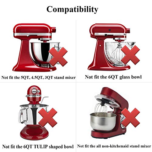 Flex Edge Beater for KitchenAid Bowl-Lift Stand Mixer for 6 Quart Bowls, Flat Beater with Silicone Edges
