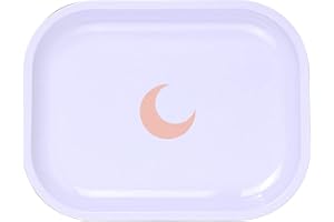 BRANDO MOON Metal Tray Small White Lightweight Tray - Curved Edges and Smooth Surface - 5.5 x 7 inch - Travel