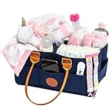 Unique Baby Diaper Caddy Organizer- Nursery Station Compact | Baby Basket Portable Storage Bag for Changing Table and Car | Newborn Boy Girl Essentials Basket Organizers Baby Shower Gift Registry