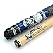 CUESOUL 57 inch 19oz 1/2 Maple Pool Cue Stick Kit- Rock The World Stylish Pattern Cue Design in Blue Paint