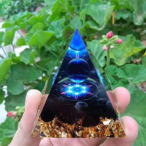 ycyingcheng Pyramid Ogan Crystal Energy Tower Nature Reiki Chakra Crushed Stone, Negative Energy Remover Blessing Home Office Ornaments Decoration Feng Shui Ornaments Crystal Pyramid