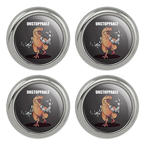 Unstoppable Tyrannosaurus Rex Dinosaur Metal Craft Sewing Novelty Buttons - Set of 4