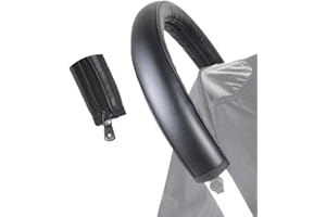 SeedFuture Stroller Handle Cover Black for Babyzen Yoyo, PU Leather Pram Handle Protector Stroller Accessories for Babyzen Yoyo Yoya, Pushchair Armrest Handle Protector Cover