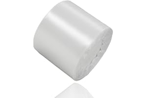 AHOMAME White Satin Ribbon 3 Inches x 25 Yards, Solid Color Fabric Ribbon for Gift Wrapping, Crafts, Hair Bows Making, Wreath, Wedding Party Decoration and Sewing Projects
