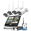 [8CH Expandable, 2K] Hiseeu All-in-one with 8CH 10.1″ 1296P Monitor Wireless Security Camera System, 4pcs 3MP Indoor/Outdoor Wireless Home Security Camera System, Remote Access, One-way Audio, 1TB HDD