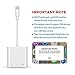 SD Card Reader, 3 in 1 Lightning to SD/TF Card Camera Reader, Trail Game Camera SD Card Reader, Lightning to USB 2.0 Female OTG Adapter Cable for iPhone & iPad (White)