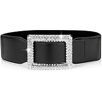 Rhinestone Embellished Open Rectangle Elastic Statement Belt Women main image 3