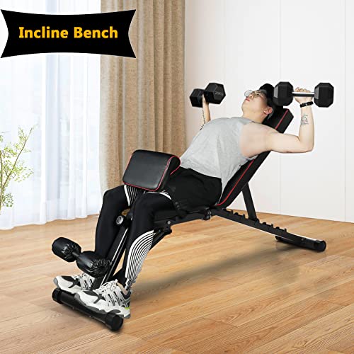 GIKPAL Weight Bench 2022 Version Adjustable Workout Bench Press for