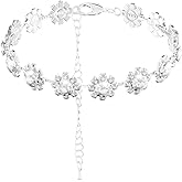 Moissanite Women's Bracelet - Sterling Silver Plated with Shiny Moissanite, 6.69"+ 1.96" Extension Chain, 3 Colors Available,anniversary or wedding necklace for your wife, elegant gift for your loved one, birthday or Christmas jewelry