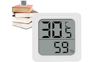 Temperature and Humidity Monitor,Digital Indoor Temp Humidity Meter - Portable Sensor Gauge Easy to Read Battery Powered Use 
