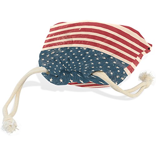 image for CoolPrintAll Vintage Distressed American Flag Velvet Drawstring Gift B