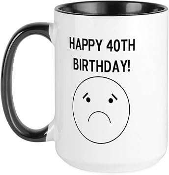 Cafepress Tasse A Cafe 40 Ans Cadeaux D Anniversaire Taille L 38 Ml Tasse A Cafe Blanche Large White Black Inside Amazon Fr Cuisine Maison