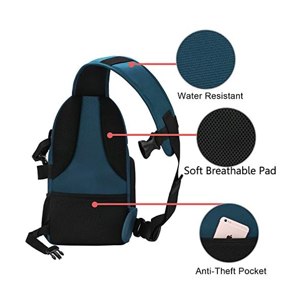 MOSISO Kamera Umhängetasche,DSLR/SLR/Spiegellos Kameratasche Stoßfeste Fotografie Kamerarucksack mit Stativhalter&Abnehmbar Modularen Einsätzen Kompatibel mit Canon/Nikon/Sony/Fuji,Jägergrün – Bild 5