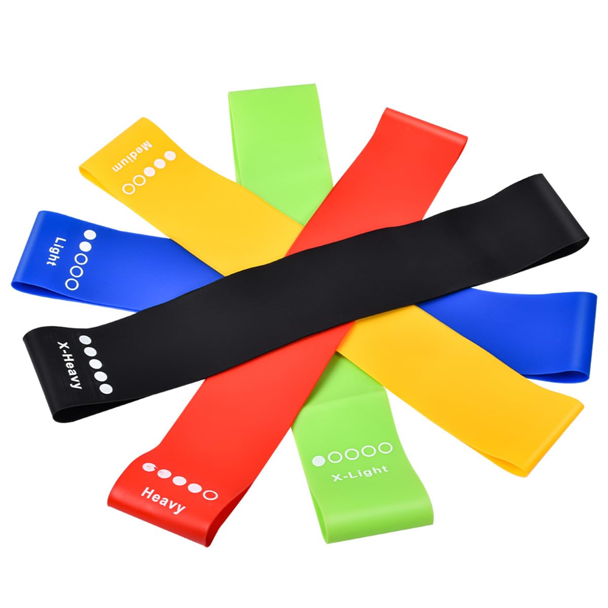 NUZAMAS Set of 5 Exercise Bands Resistance Bands for Men Women Exercise Loop Bands with 5 Different Resistance Levels for Home Gym Yoga Training