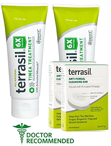 Terrasil Tinea Versicolor Treatment Max (Two 50g Tubes & Two soap Bars)