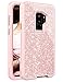 Tobomoco Phone Case Compatible with Samsung Galaxy S9 Plus, Cute Bling Sparkle Glitter Slim Heavy Duty Shockproof 3 in 1 Hybrid Hard PC Soft TPU Bumper Protective Case Cover for Women, Rose Gold