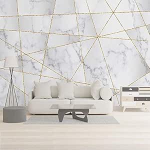 Papel tapiz mural personalizado geometría simple moderna línea dorada