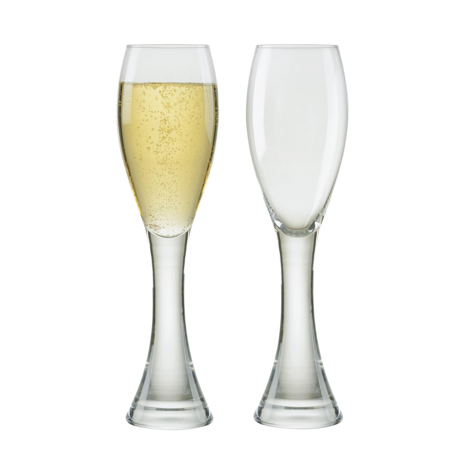 Anton Studio Designs Manhattan Handmade Champagne Flutes Perfect Party Tableware for Weddings and Celebrations - 250 ml - Clear - Set of 2 Elegant Champagne Glasses