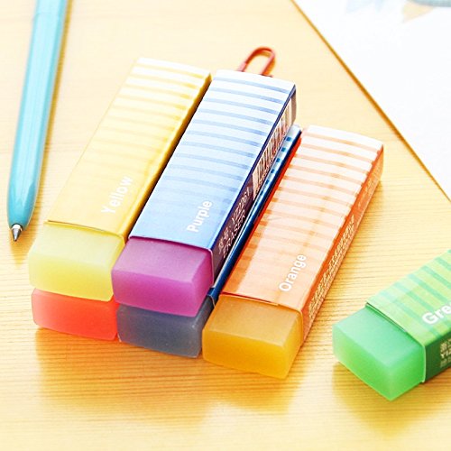 6 color Jelly eraser Cute Rubber erasers Colored