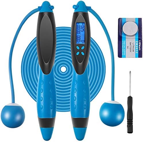 Gejoy Electronic Counting Jump Rope, Adjustable Fitness Jumping Rope with Electronic Time Calorie Counter, Skipping Rope for Children Adult Women Indoor Outdoor Sports Weight Loss Exercise Gejoy Electronic Counting Jump Rope, Adjustable Fitness Jumping Rope with Electronic Time Calorie Counter, Skipping Rope for Children Adult Women Indoor Outdoor Sports Weight Loss Exercise