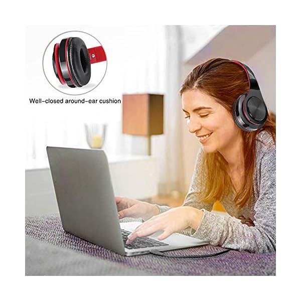 IULONEE-Wireless-Bluetooth-Headphones-Over-Ear-Hi-Fi-Deep-Bass-Headset-Lightweight-Soft-protein-Earmuffs-Foldable-Headset-8-Hrs-Playtime-with-Headphones-Mic-Wired-and-Wireless-Mode-Black-Red IULONEE Wireless Bluetooth Headphones Over Ear Hi-Fi Deep Bass Headset Lightweight Soft protein Earmuffs- Foldable…