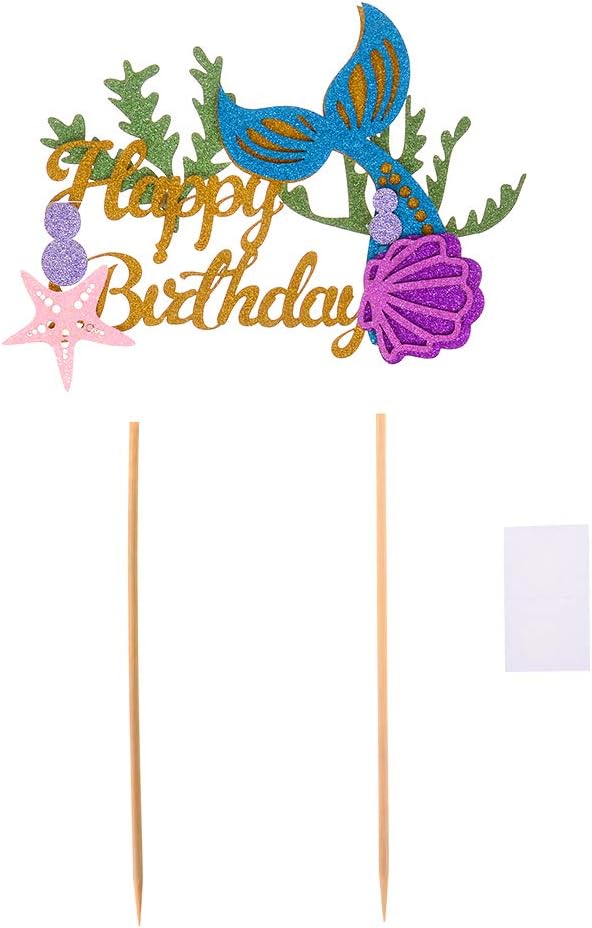 MONLAIEYLIU 1 Pcs Mermaid Cupcake Toppers Cake Decoration For Mermaid Baby Shower Birthday Party Supplies