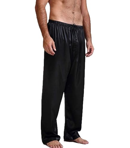 Pyjamas En Satin De Soie Pour Hommes Pantalons De Nuit