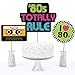 Big Dot of Happiness 80's Retro - Totally 1980s Party Centerpiece Sticks - Table Toppers - Set of 15