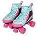 Kandy Kid's Roller Skates - Comfortable Children's Skates with Fun Colors and Designs (Summer Days Teal and Pink) (Size 7)