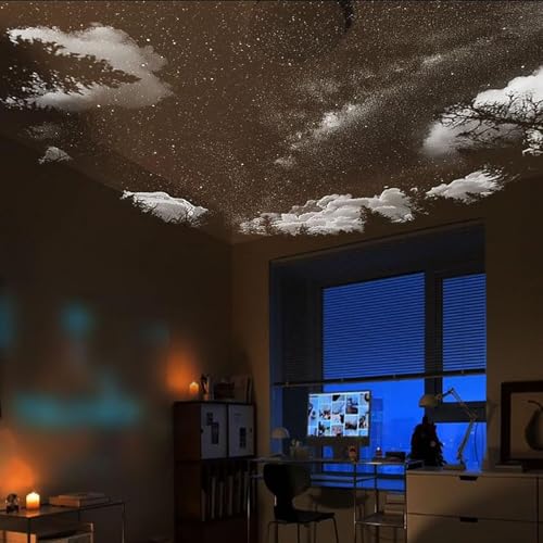 YOOJ® 2-in-1 Galaxy Projector & Starry Night Light, 360° Adjustable LED Space Lamp, HD Image with 12 Interchangeable Starry Sky Patterns, Nebula Planetarium Mood Light for Bedroom Ceiling Decor