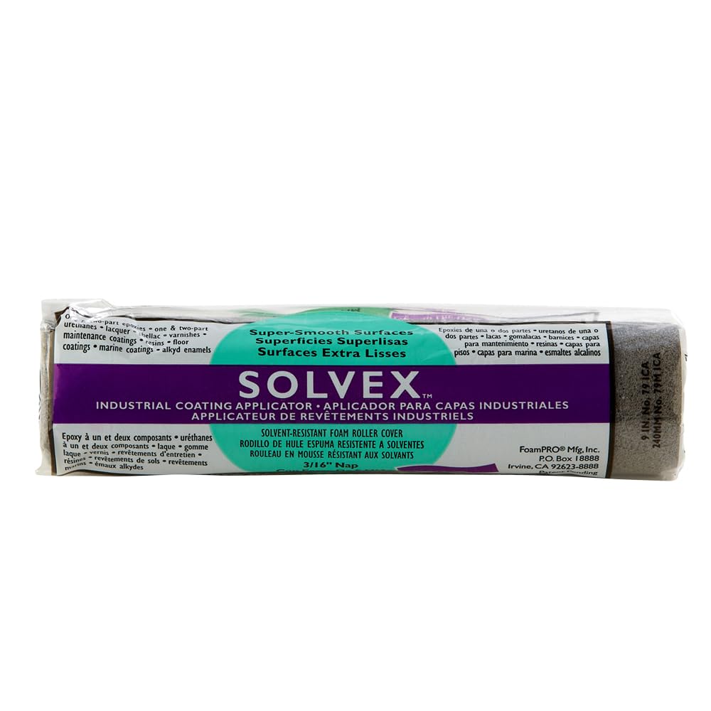 Photo 1 of FoamPRO 79 ICA Solvent-Proof Foam Paint Roller - 9" x 3/16" Foam Roller for Industrial Coatings - Innovative Foam, Reusable, Lint-Free Finish