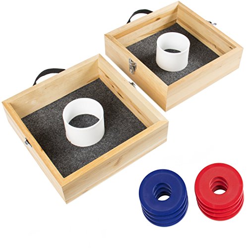 Classic Birch Wood Washer Toss Game Set Outdoor Party Carrying Case - Thumbnail 4