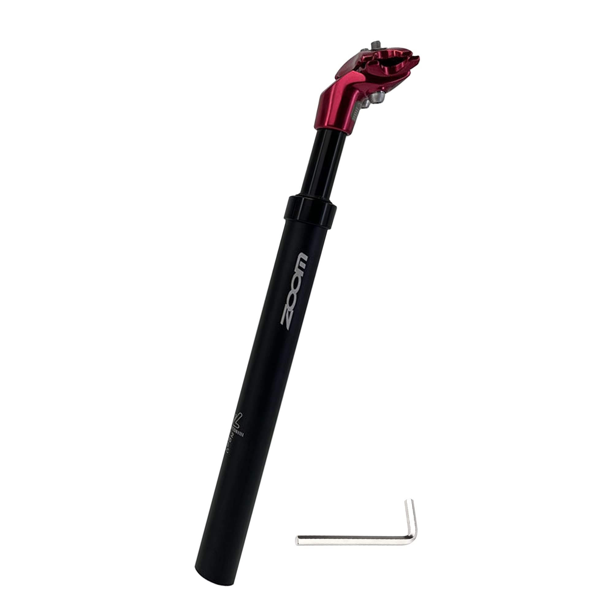 JaneEyre Spring Seat Post with 27.2, 30.8 or 31.6 mm Diameter, Bicycle Seat Post Spring-Loaded for E-Bike, MTB, Downhill, Trekking, City Bike (Red 27.2 mm)