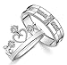 VIRGIN SHINE Gold Plated Cubic Zirconia Water Prints Couple Ring for Men