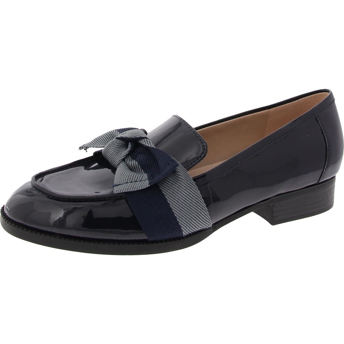 Bandolino Women's Lindio Loafer, Navy Patent 401, 12