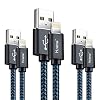 Hunletai Câble iPhone [1m+1m+2m/Lot de 3] Cable Lightning Certifié MFi Chargeur iPhone Nylon Tressé Charge Rapide pour…