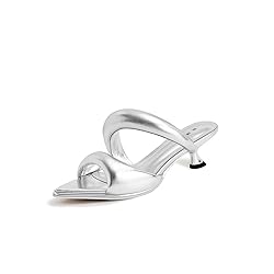 JW PEI Women's Sara Mule Heeled Sandals - Silver