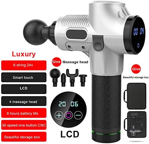 HKKANG 4 Massage Head Fitness Muscle Relaxer Muscle Massage Machine Fascia Gun Continuation EU Plug